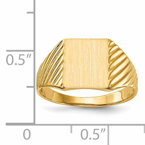 14k 8.0x9.5mm Open Back Signet Ring RS373