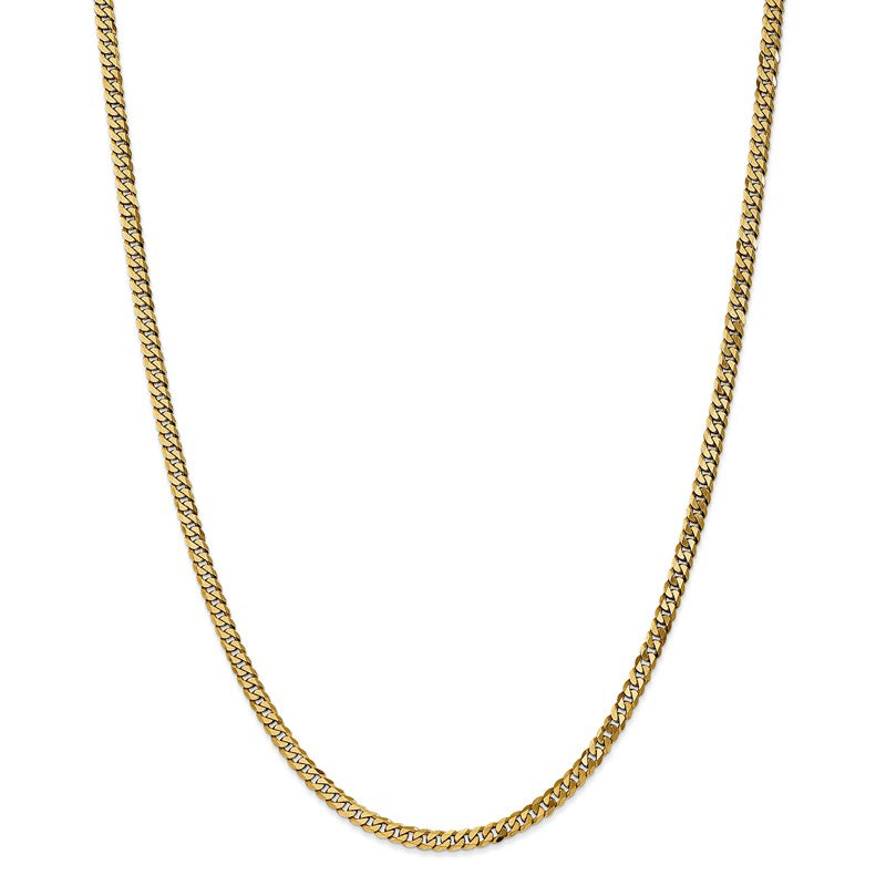 14K 26 inch 3.9mm Flat Beveled Curb with Lobster Clasp Chain FBU100