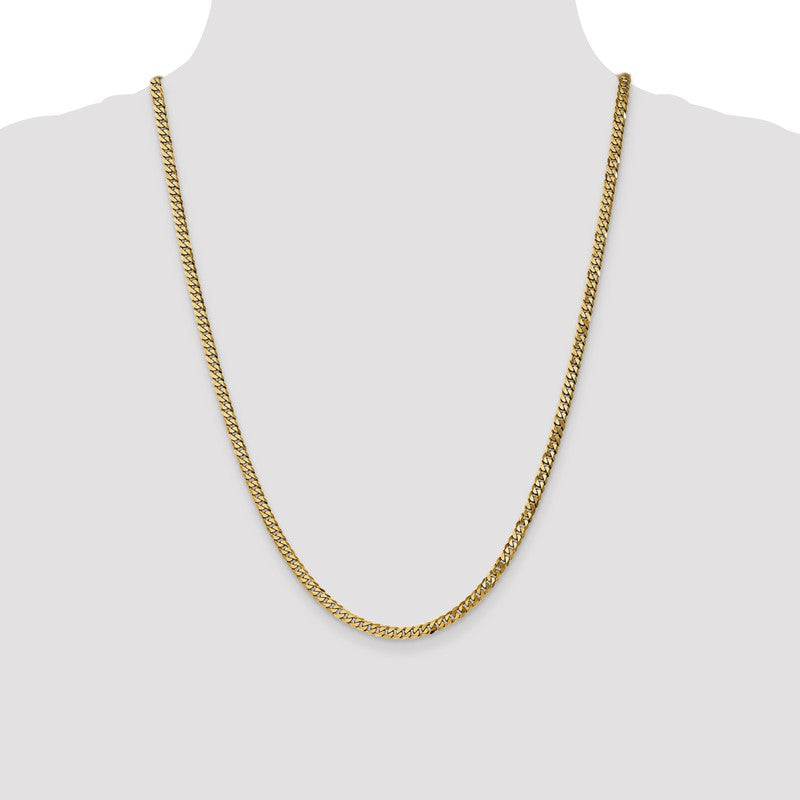 14K 26 inch 3.9mm Flat Beveled Curb with Lobster Clasp Chain FBU100