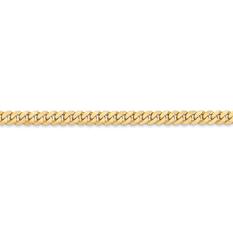 14K 26 inch 3.9mm Flat Beveled Curb with Lobster Clasp Chain FBU100