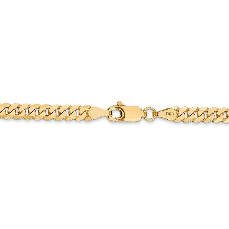 14K 26 inch 3.9mm Flat Beveled Curb with Lobster Clasp Chain FBU100