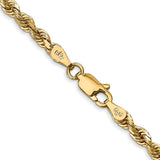 14K 26 Inch 3.35mm Diamond-cut Quadruple Rope Lobster Clasp Chain QTR025