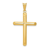 14k Polished Tube Cross Pendant K6180