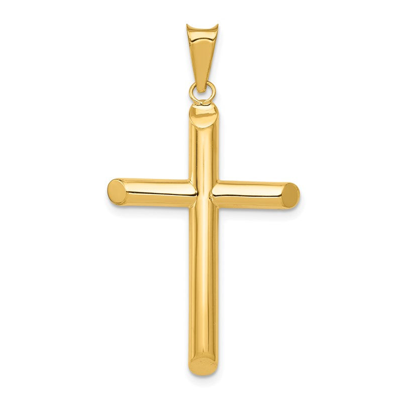 14k Polished Tube Cross Pendant K6180