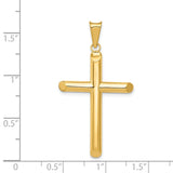 14k Polished Tube Cross Pendant K6180