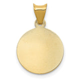 14K Polished Diamond-cut Semi-solid Our Lady Of Guadalupe Round Pendant K5630