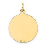 14k Polished and Satin Solid CONFIRMATION with Cross Round Disc Charm XAC731