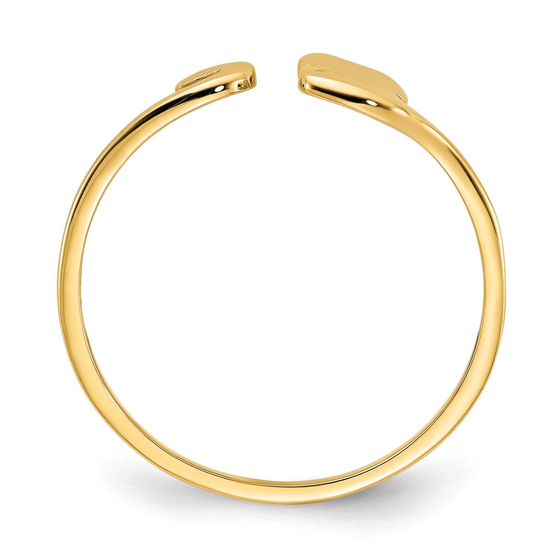 14k Polished Cat Adjustable Cuff Ring R639