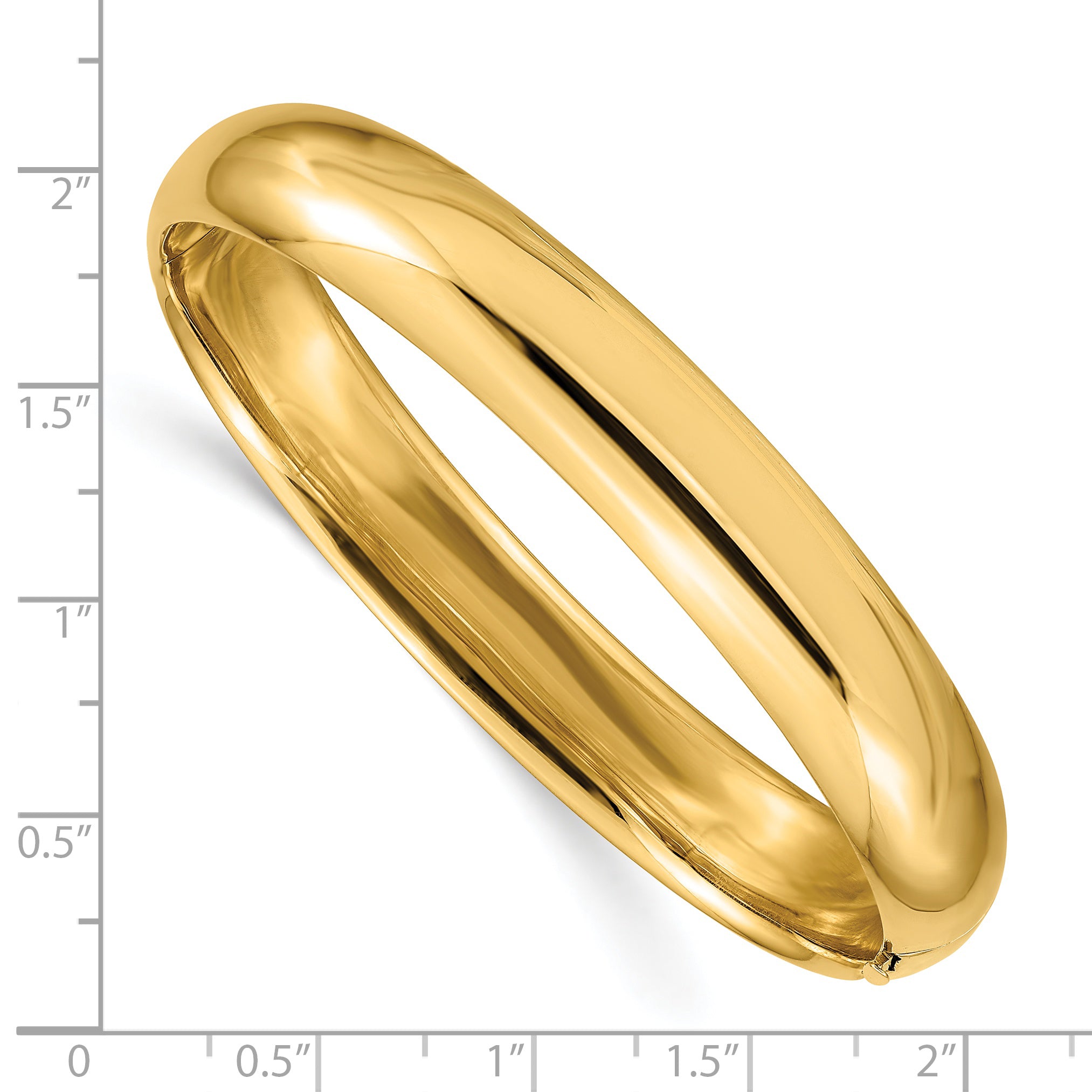 14k 7/16 Oversize High Polished 10.00mm Hinged Oval Bangle Bracelet HP7/16O