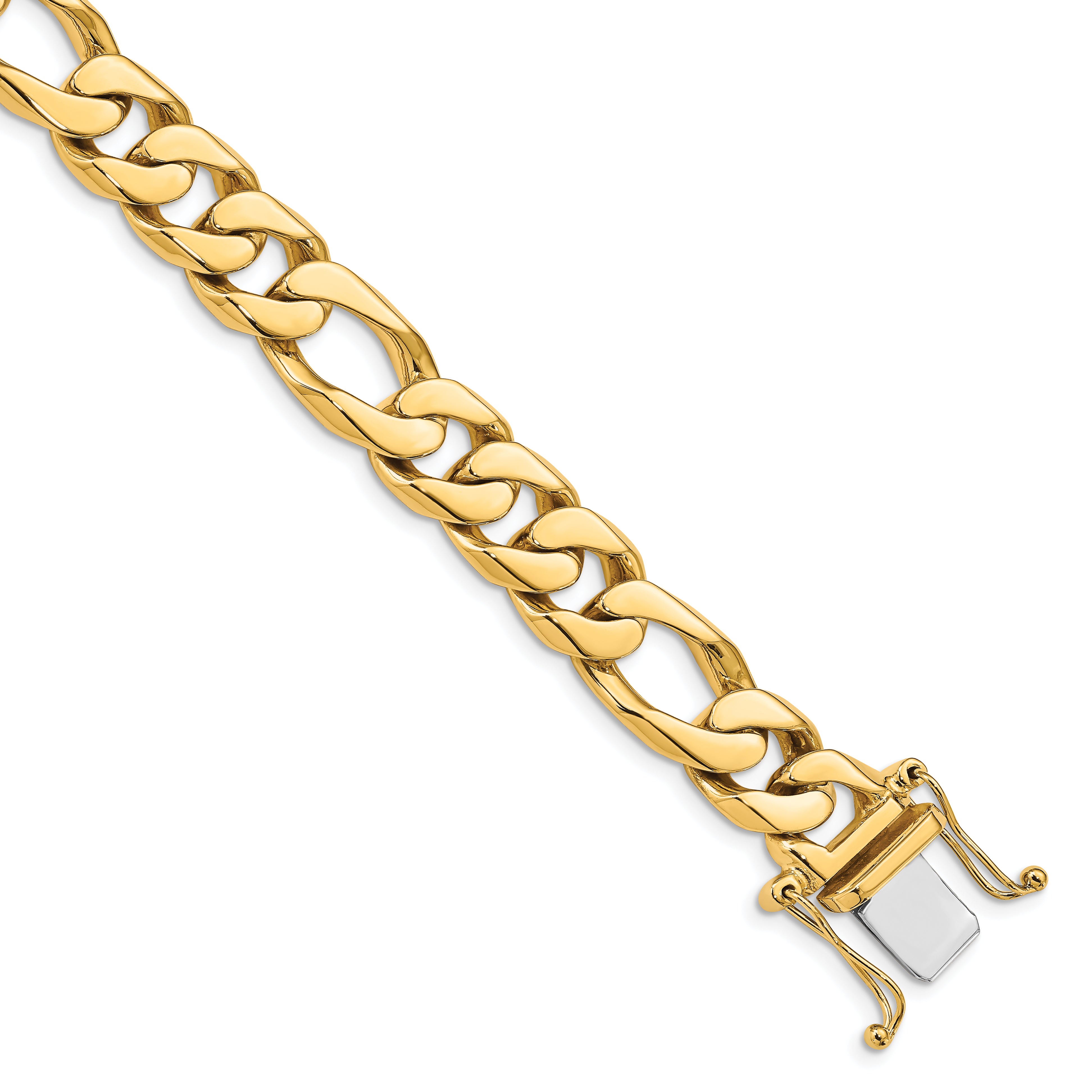 14K 18inch 10mm Hand Polished Figaro Link with Box Catch Clasp Chain LK110