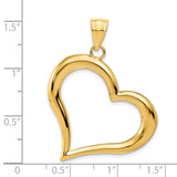 14K Polished Open Dangling Heart Pendant D2891