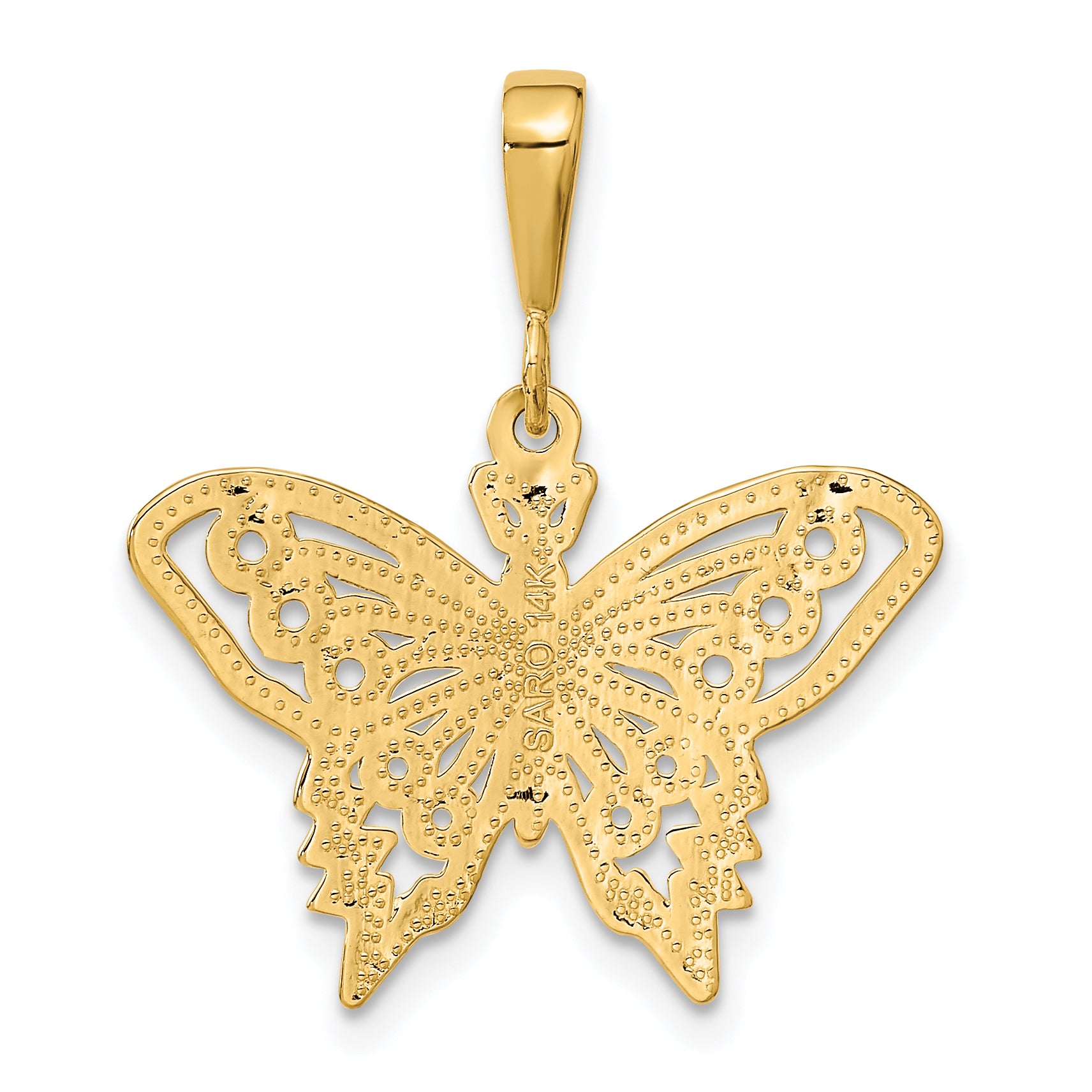 14k Diamond-cut Butterfly Charm C1849