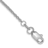 14K White Gold 10 inch 1.4mm Round Open Link Cable with Lobster Clasp Anklet PEN137