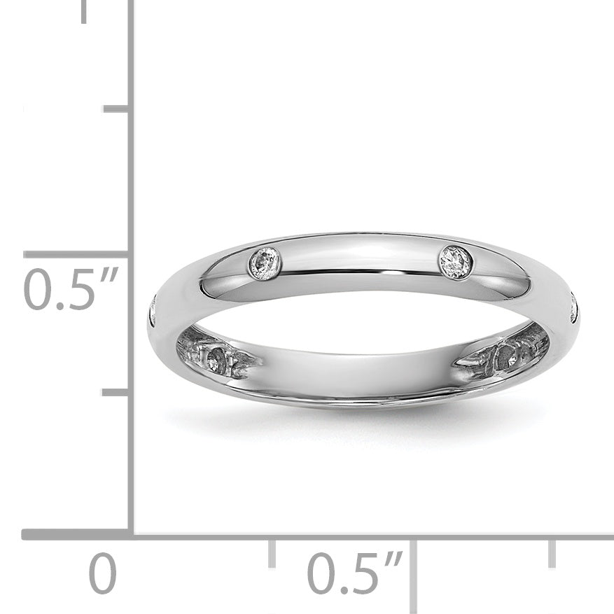 14k Rose Gold 3mm 6-stone 1/10 carat Diamond Band RM5621