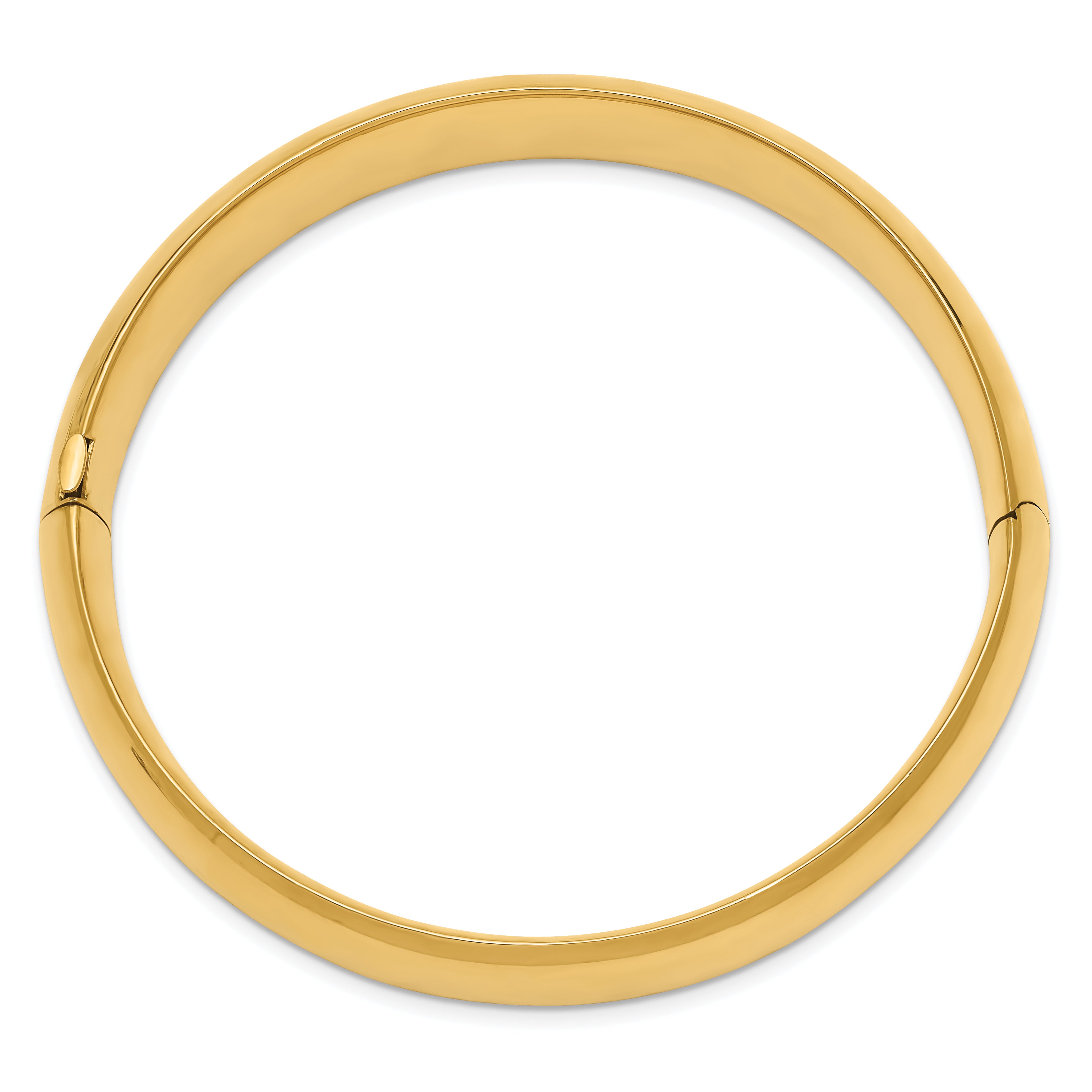 14k 9/16 High Polished 14.5mm Hinged Oval Bangle Bracelet HP9/16