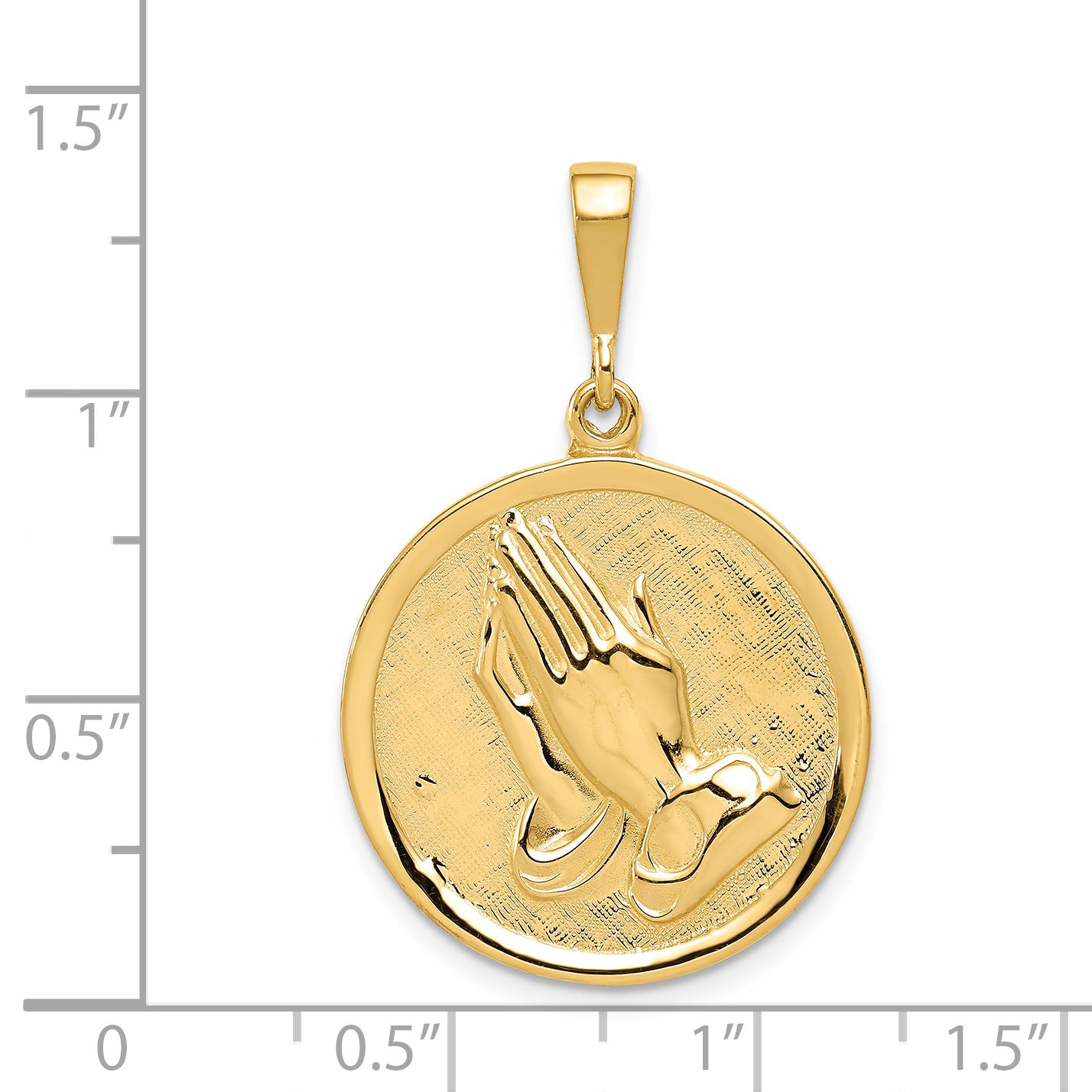 14K Reversible Praying Hands and Serenity Prayer Pendant C1308