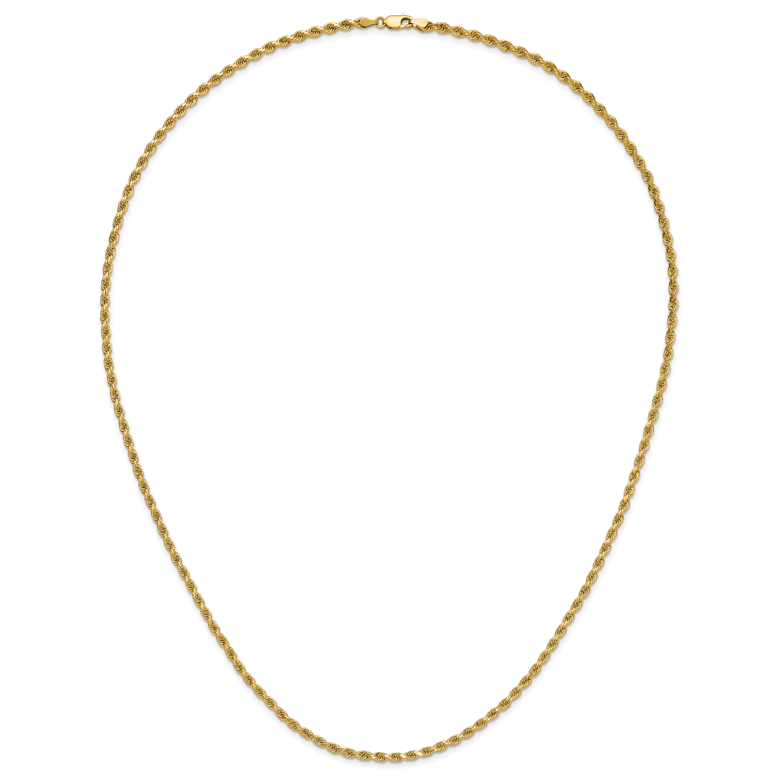 14K 26 inch 3.25mm Diamond-cut Rope with Lobster Clasp Chain 024L