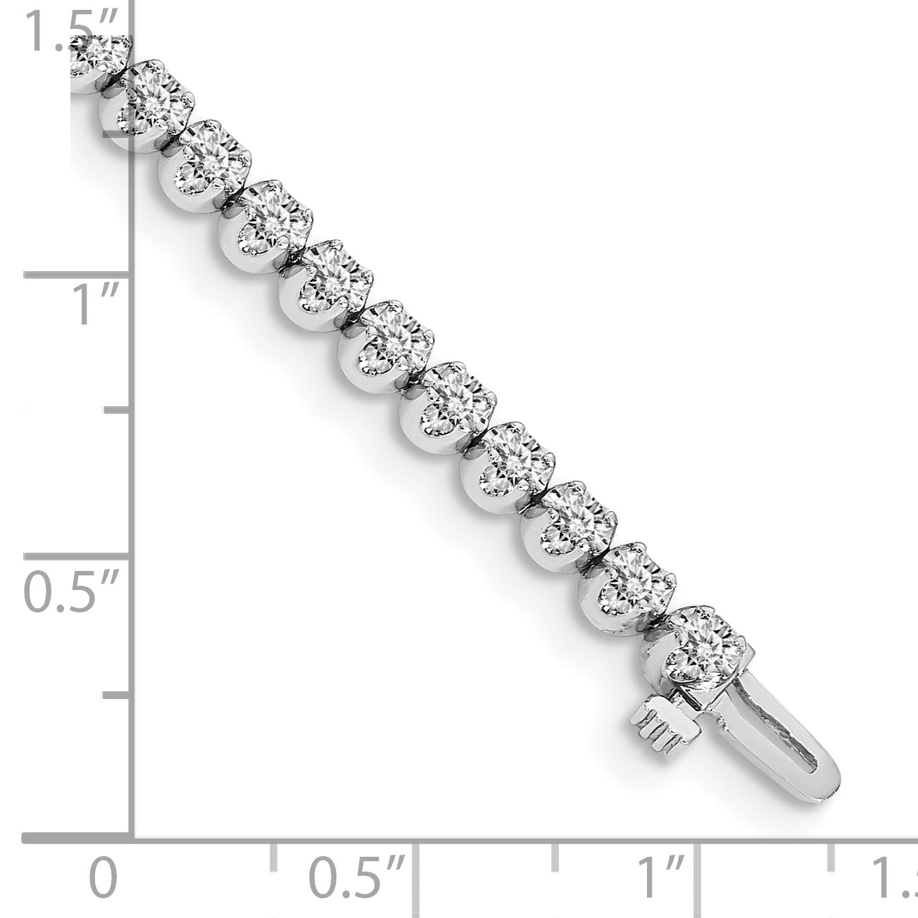 14k White Gold Complete 3.15 carat AA Diamond 4-prong 7 inch Tennis Bracelet X10005WAA