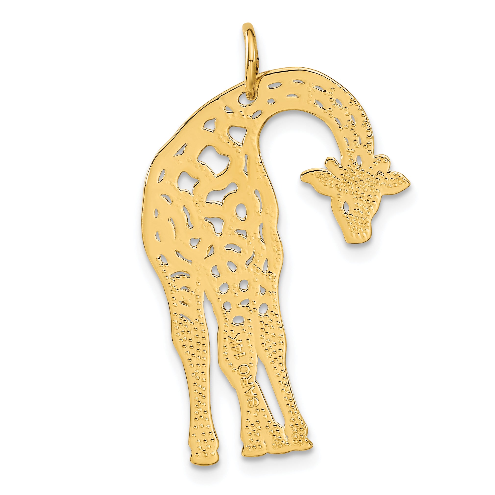 14k Satin Diamond-cut Giraffe Charm C1907
