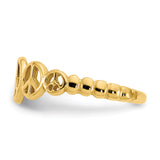 14k Peace Sign Toe Ring D1959