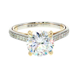 14K White & Yellow Gold Diamond Semi-Mount Ring | 0.25 CTW
