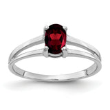 14k White Gold 6x4mm Oval Garnet Ring Y2074GA