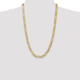 14K 26 inch 6.75mm Concave Open Figaro with Lobster Clasp Chain LFG180