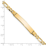 14k Polished Solid Chain/Solid Plate Figaro Link 33.5x6mm Plate 7 inch ID Bracelet FIG110ID
