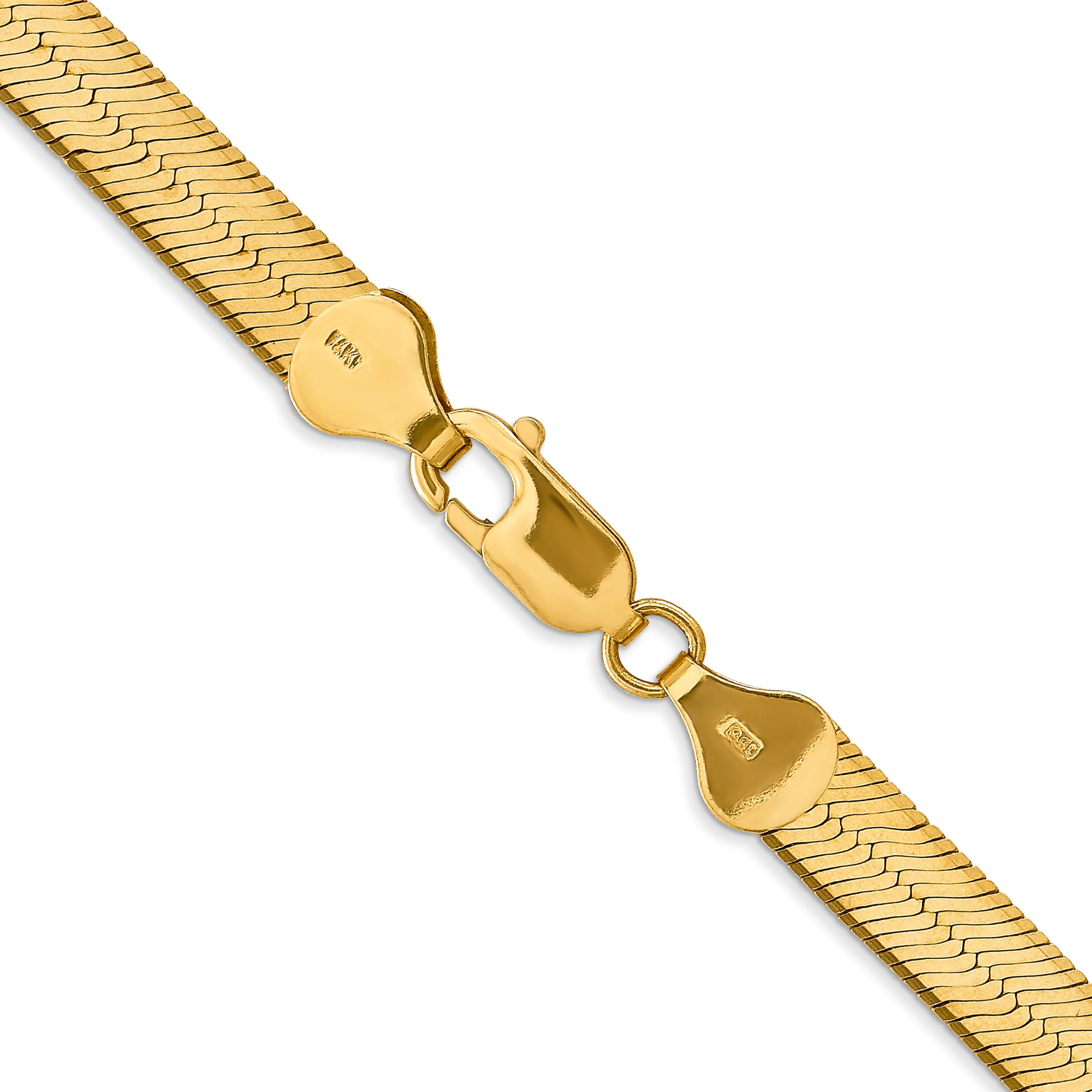 14K 16 inch 6.5mm Silky Herringbone with Lobster Clasp Chain SLK065