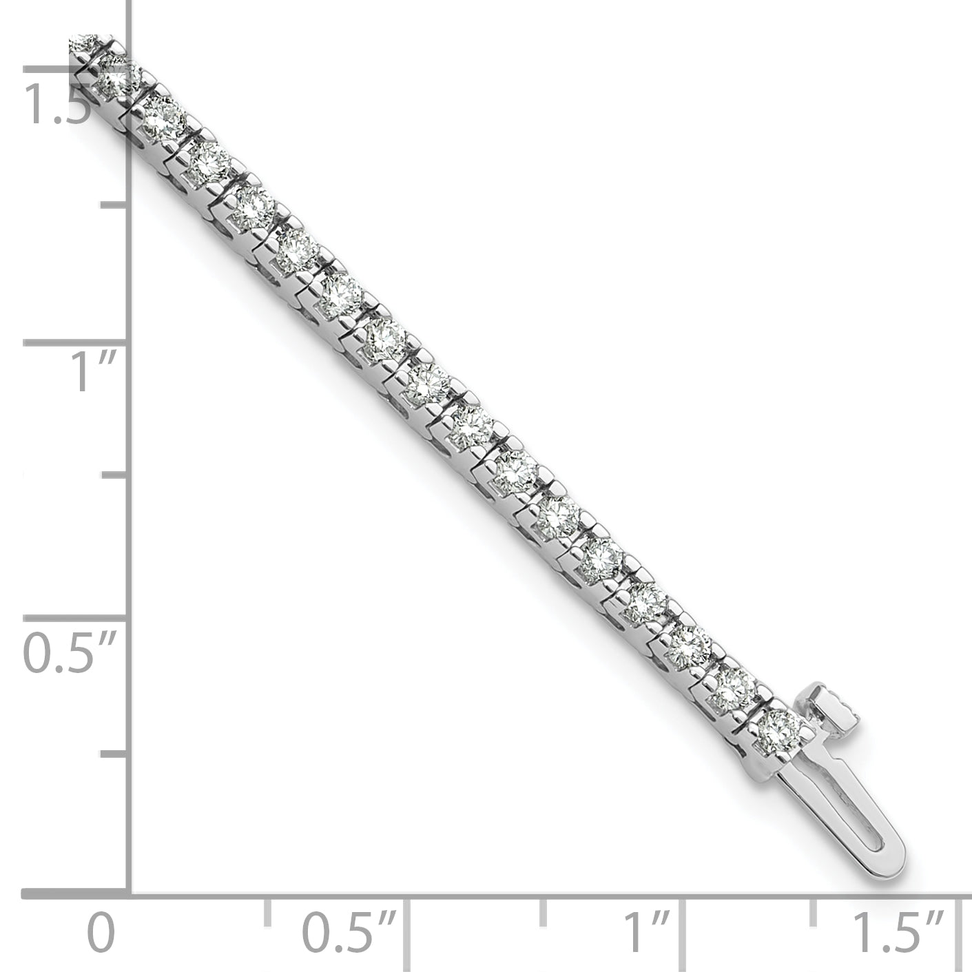 14k White Gold Complete 2.17 carat Round AAA Diamond 4-prong 7 inch Tennis Bracelet X730WAAA