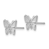 14k White Gold Polished Butterfly Post Earrings K1409