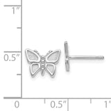 14k White Gold Polished Butterfly Post Earrings K1409