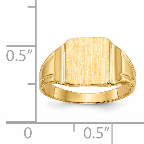 14k 7.5x9mm Closed Back Signet Ring RS355