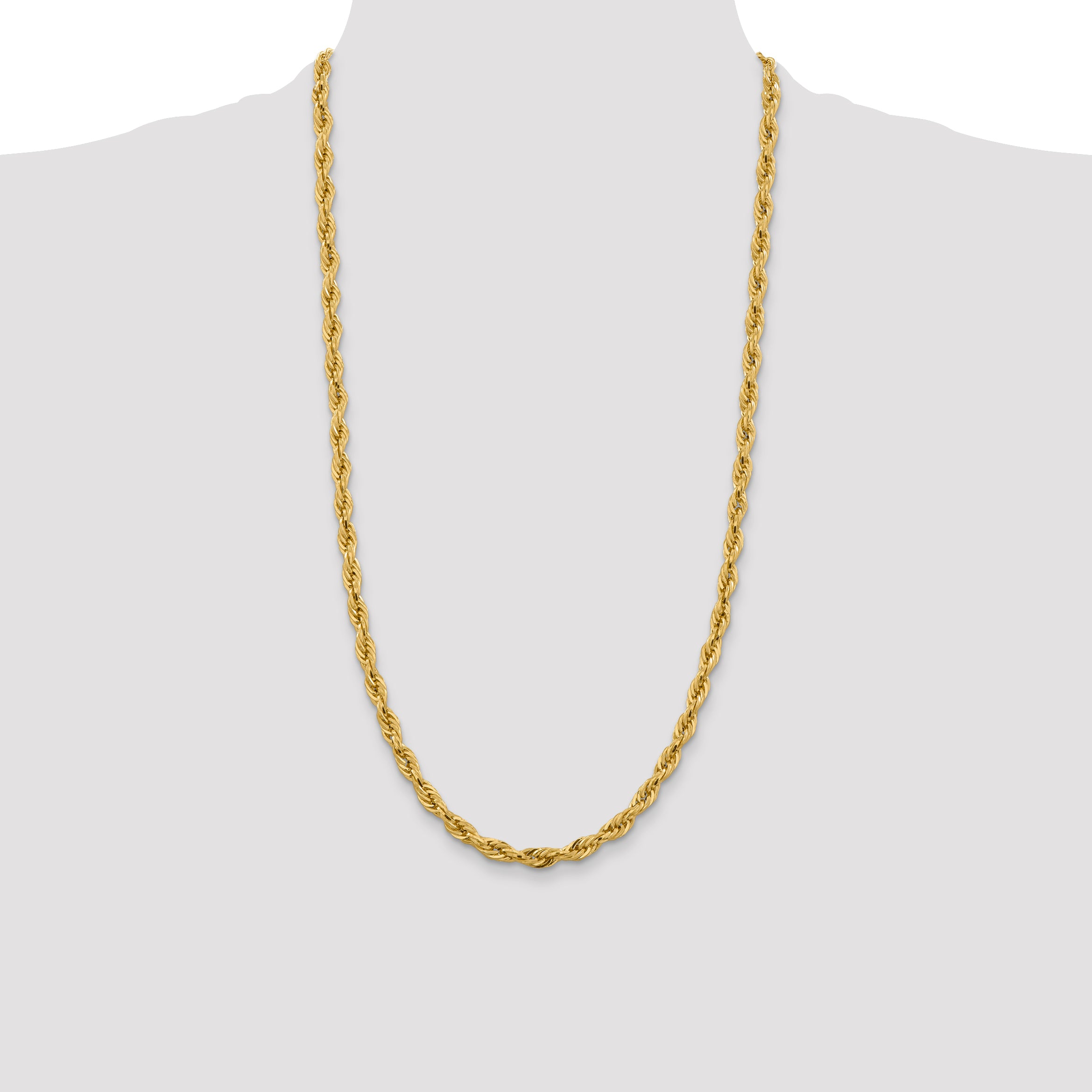 14K 26 inch 5.4mm Semi Solid Rope with Lobster Clasp Chain BC170