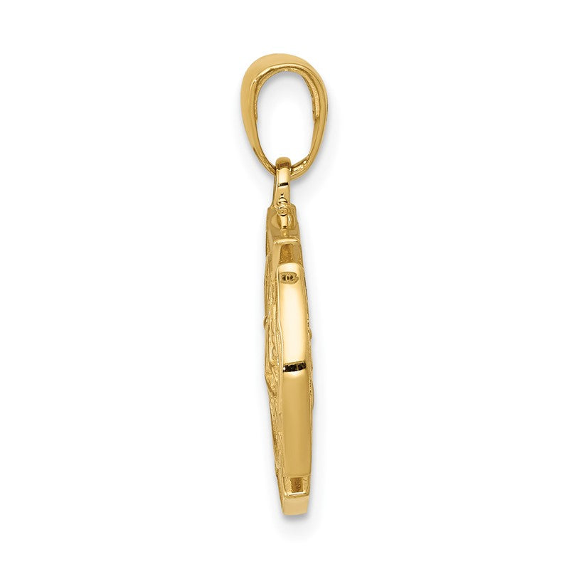 14k Reversible Fire Department Shield Pendant C2262