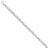 14K White Gold 18 inch 5.4mm Hand Polished and Satin Fancy S-Link with Fancy Lobster Clasp Chain WLK400