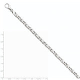 14K White Gold 18 inch 5.4mm Hand Polished and Satin Fancy S-Link with Fancy Lobster Clasp Chain WLK400