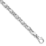 14K White Gold 18 inch 5.4mm Hand Polished and Satin Fancy S-Link with Fancy Lobster Clasp Chain WLK400
