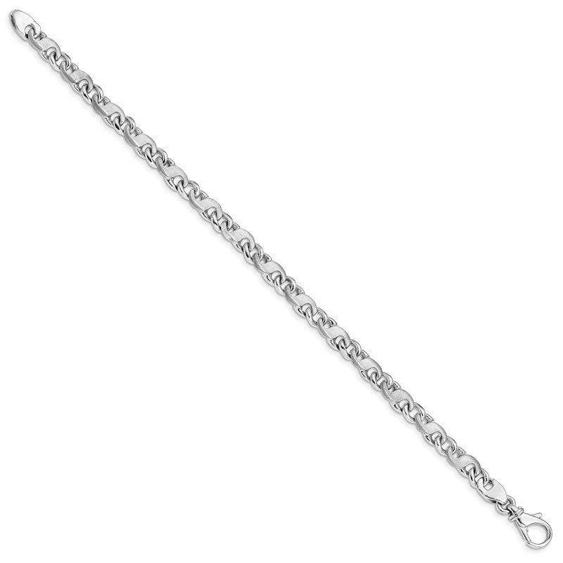 14K White Gold 18 inch 5.4mm Hand Polished and Satin Fancy S-Link with Fancy Lobster Clasp Chain WLK400