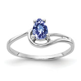 14k White Gold 6x4mm Pear Tanzanite Ring Y4627T