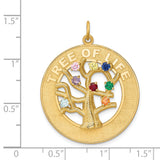 14k Multi-color CZ TREE OF LIFE Pendant A4133