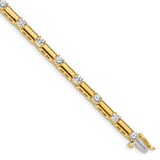 14k Complete 2.1 carat Round VS Diamond Bar Link 7 inch Tennis Bracelet X763VS