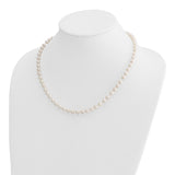 14k 5-6mm White Round Akoya Saltwater Cultured Pearl 16 inch Necklace PL50AA