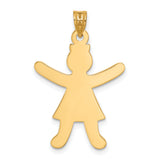 14k Laser Cut Girl Charm A9265