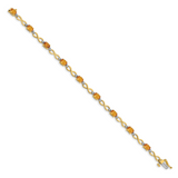 14k Complete Oval Amethyst and Diamond Infinity Link 7 inch Bracelet BM4494
