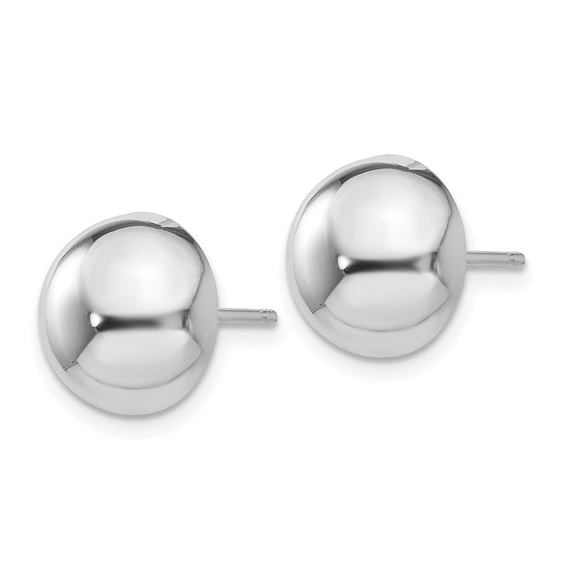 14k White Gold 10mm Polished Half Ball Post Earrings H969