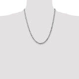 14K White Gold 26 inch 4mm Flat Figaro with Lobster Clasp Chain WFIG100