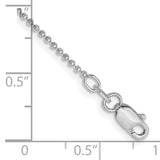14K White Gold 10 inch 1.2mm Diamond-cut Beaded with Lobter Clasp Anklet PEN79