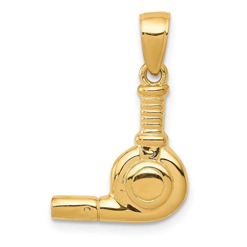 14k 3-D Blow Dryer Pendant C3206