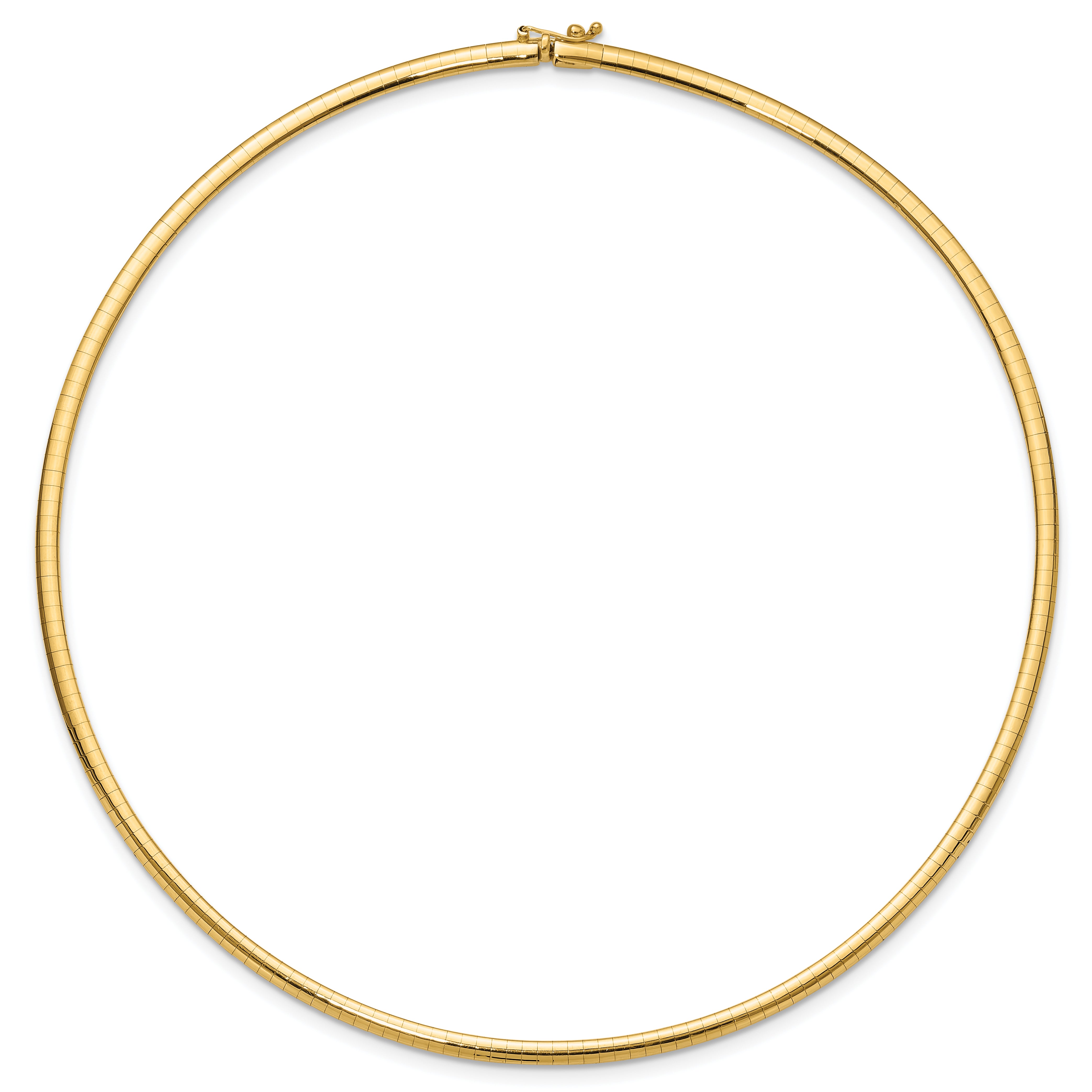 14k Polished 3mm Lightweight 16 inch Domed Omega Necklace ODL3